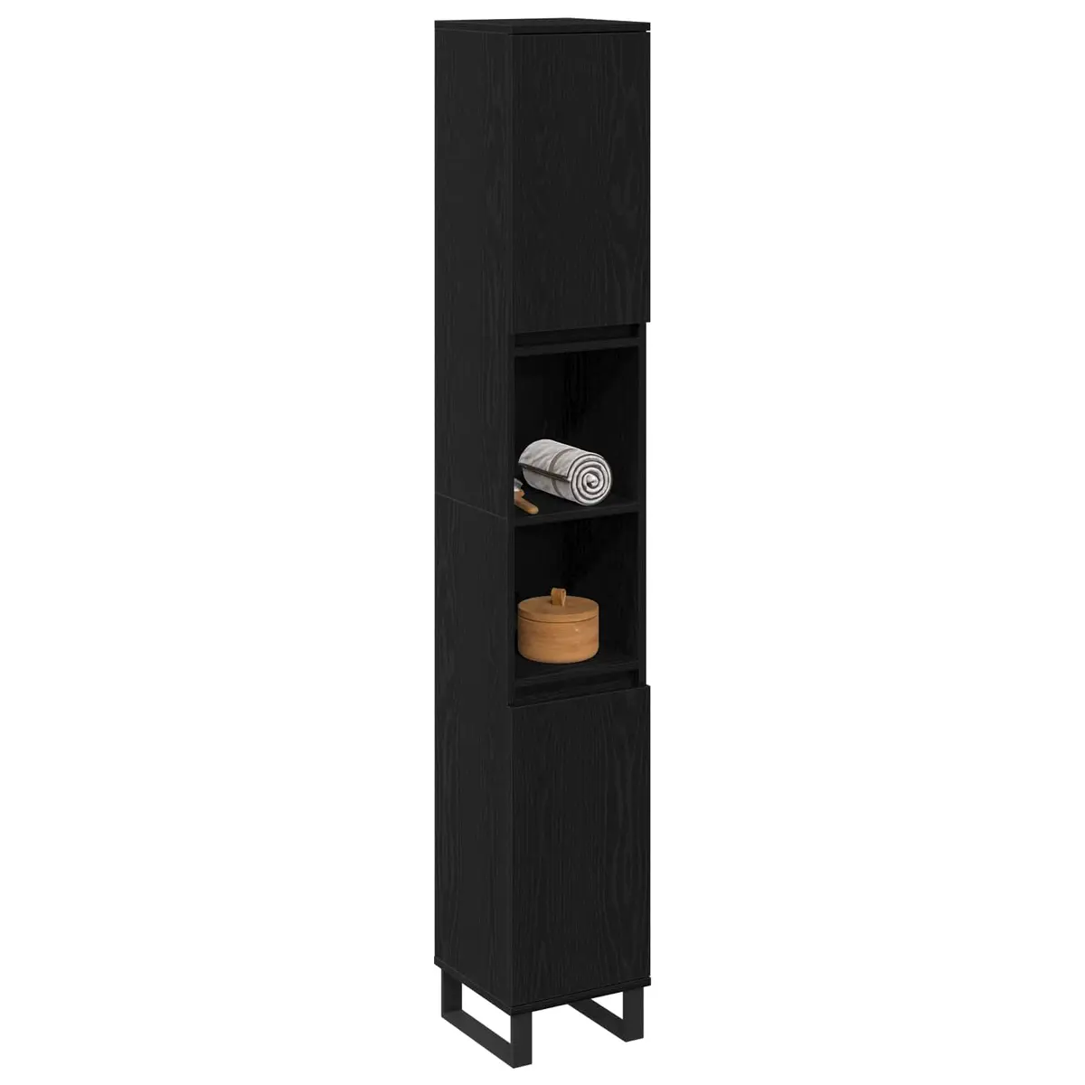 Bathroom Vanity Cabinet Engineered Wood 30x30x190cm Black