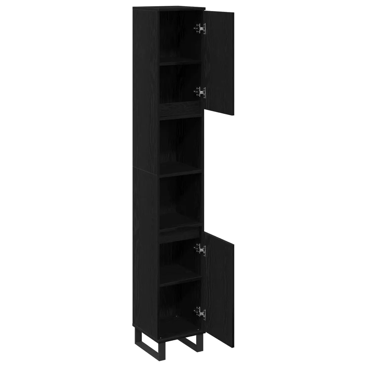 Bathroom Vanity Cabinet Engineered Wood 30x30x190cm Black