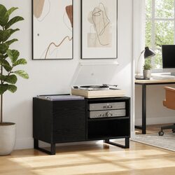 Versatile Black Oak Media Storage Cabinet for Your Home