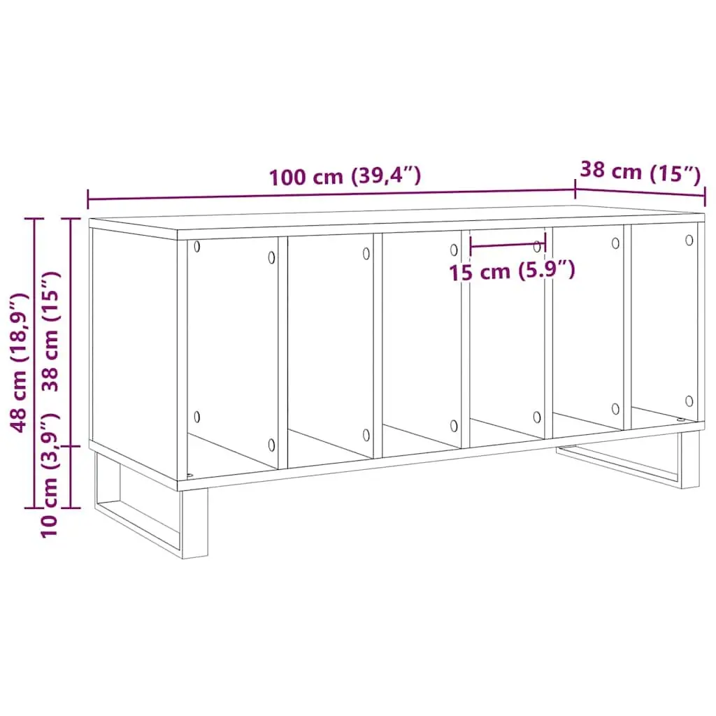 Media Storage Cabinet Black Engineered Wood Shelving Unit Living Room Furniture