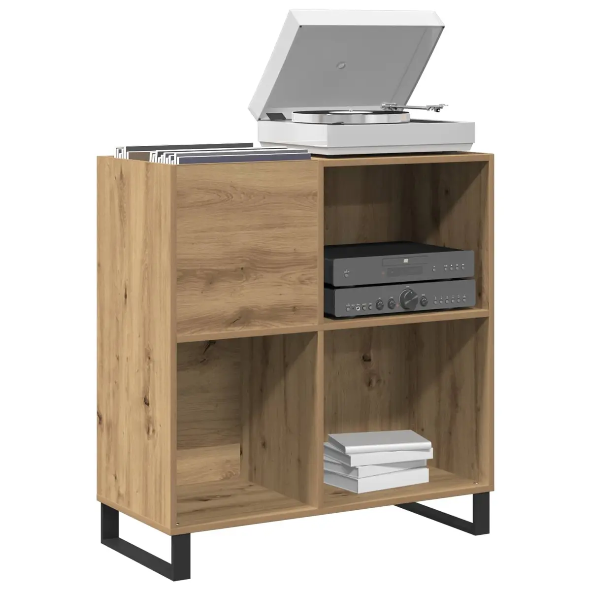 Record Storage Cabinet Engineered Wood 84.5 x 38 x 89 cm Brown