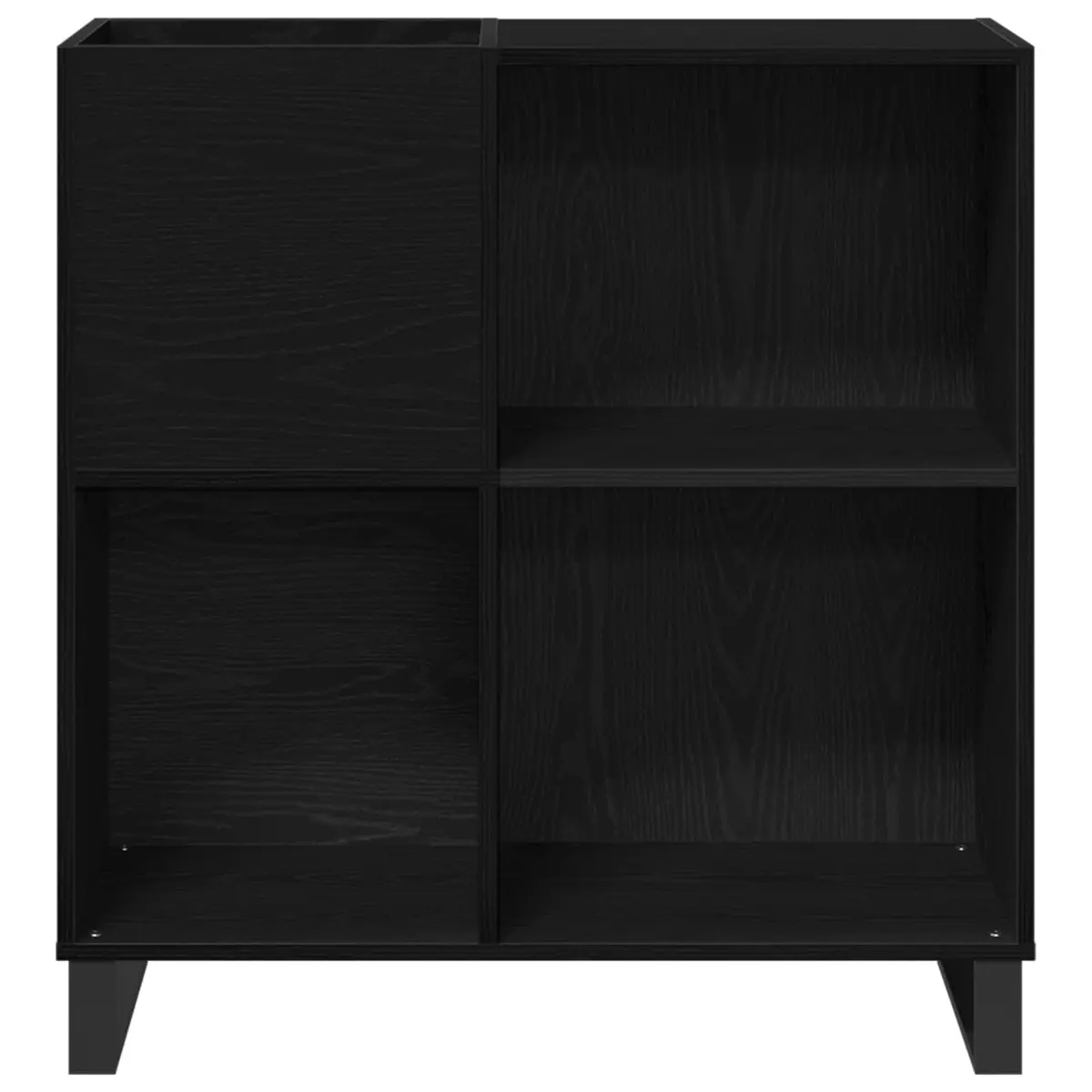 Record Cabinet Engineered Wood Black 85 x 38 x 89 cm
