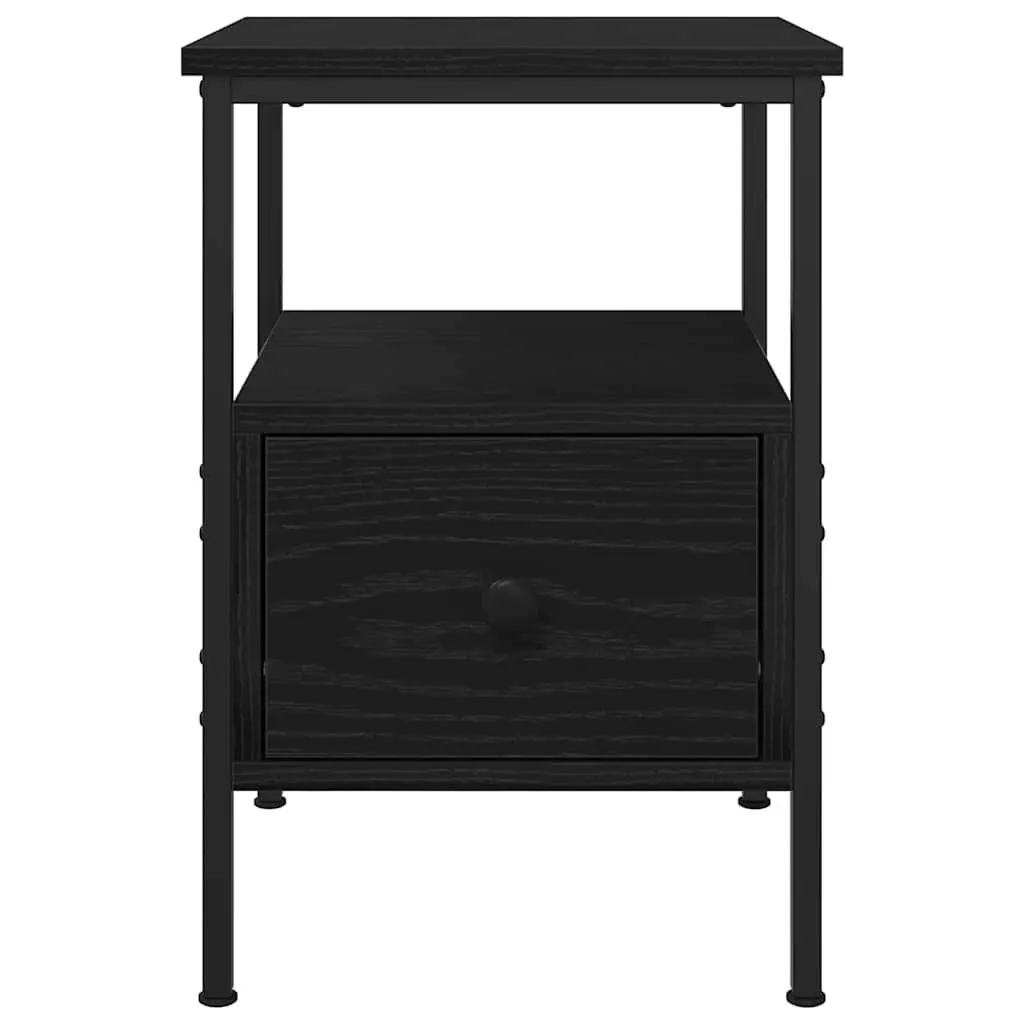 Bedside Cabinet Engineered Wood 34x36x50cm Black Bedroom Storage Drawer Shelf