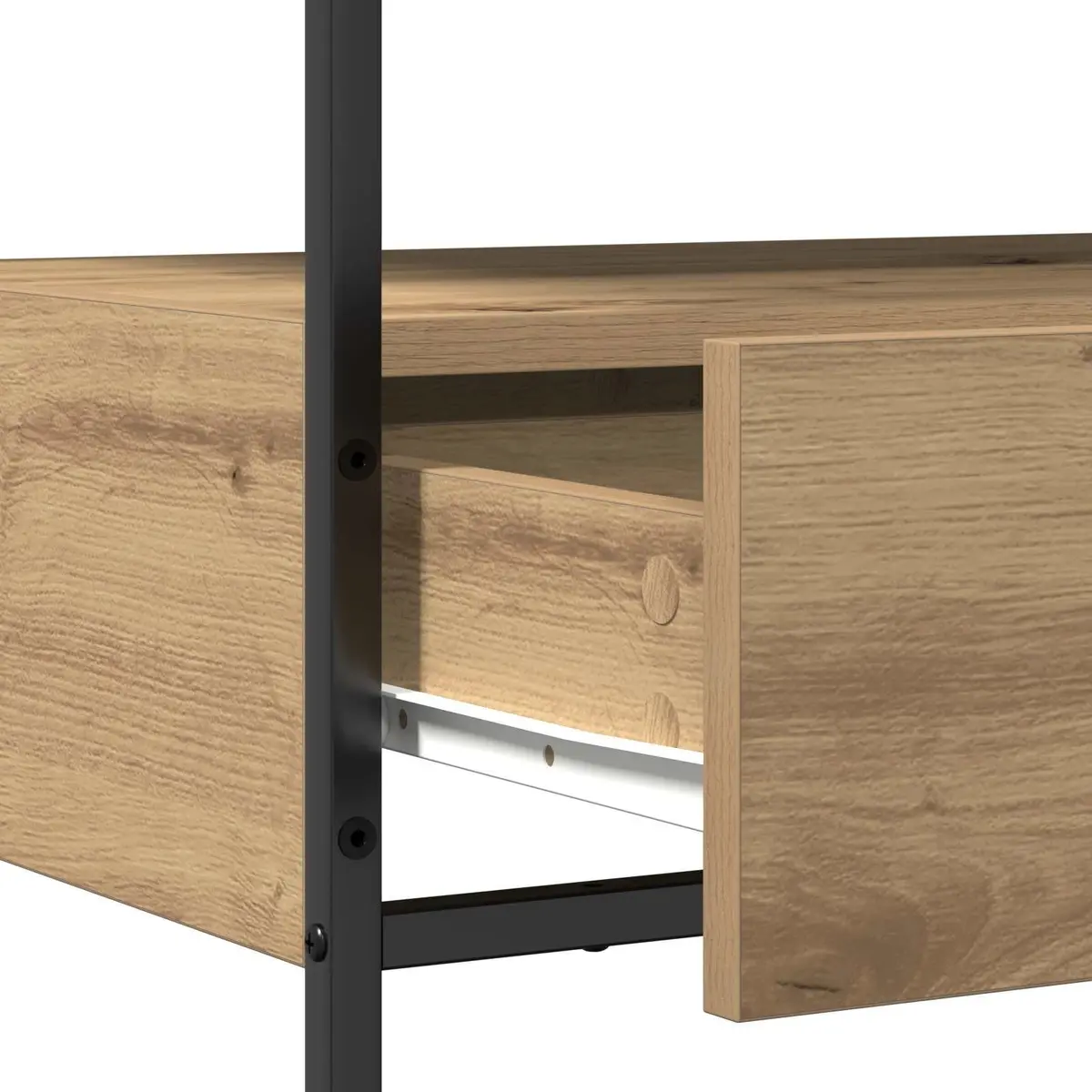 Console Table with Storage Shelves Industrial Modern Design Brown Engineered