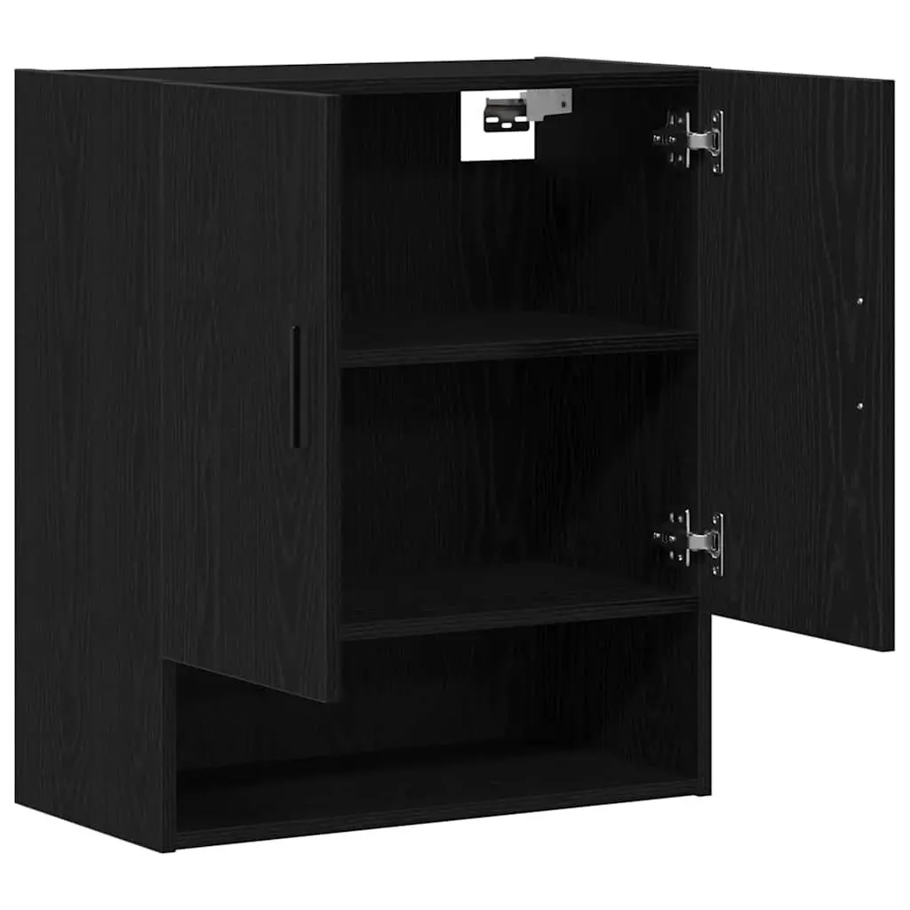 Wall-mounted Storage Cabinet Black Oak 60 x 31 x 70 cm Engineered Wood Shelves