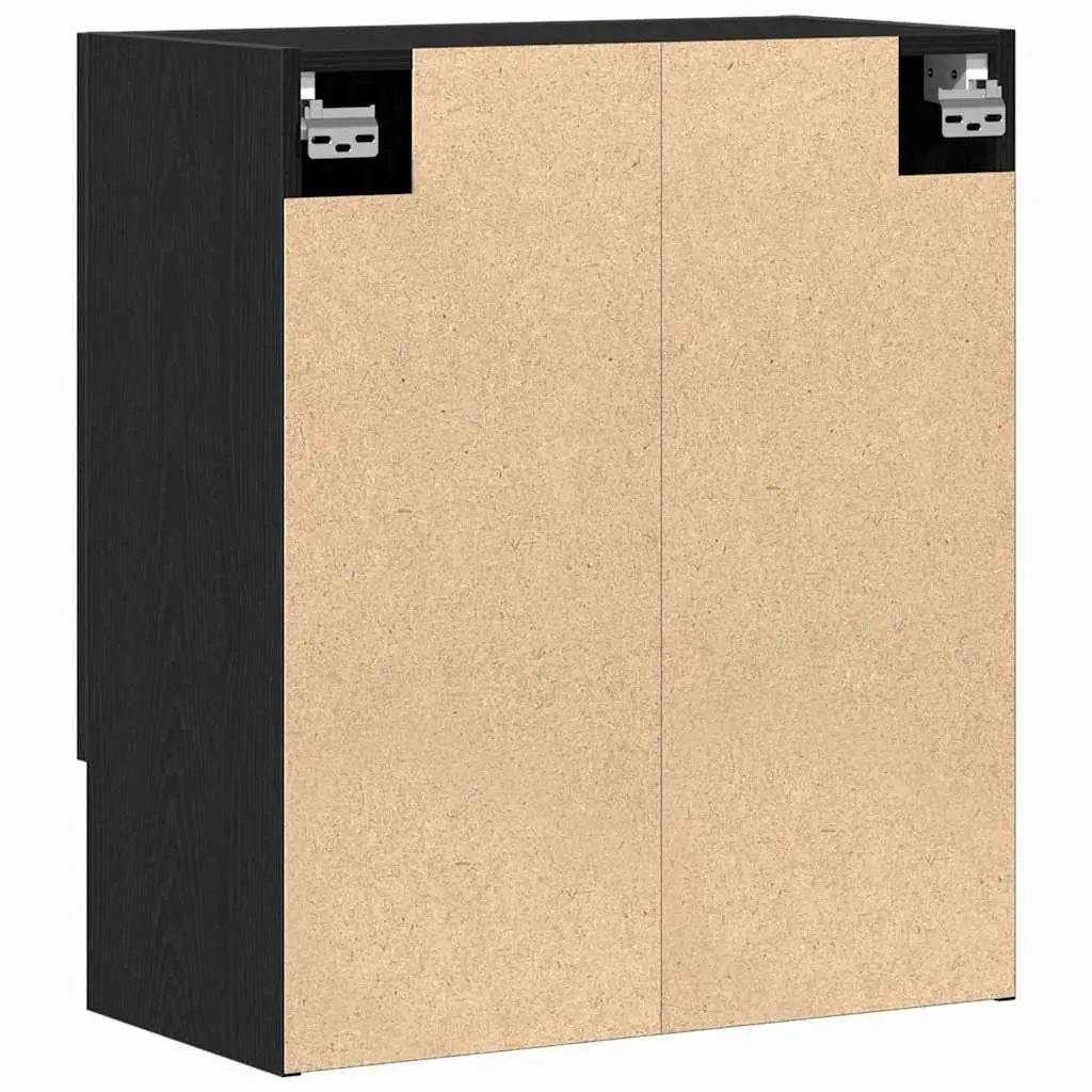 Wall-mounted Storage Cabinet Black Oak 60 x 31 x 70 cm Engineered Wood Shelves