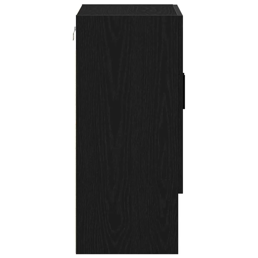 Wall-mounted Storage Cabinet Black Oak 60 x 31 x 70 cm Engineered Wood Shelves