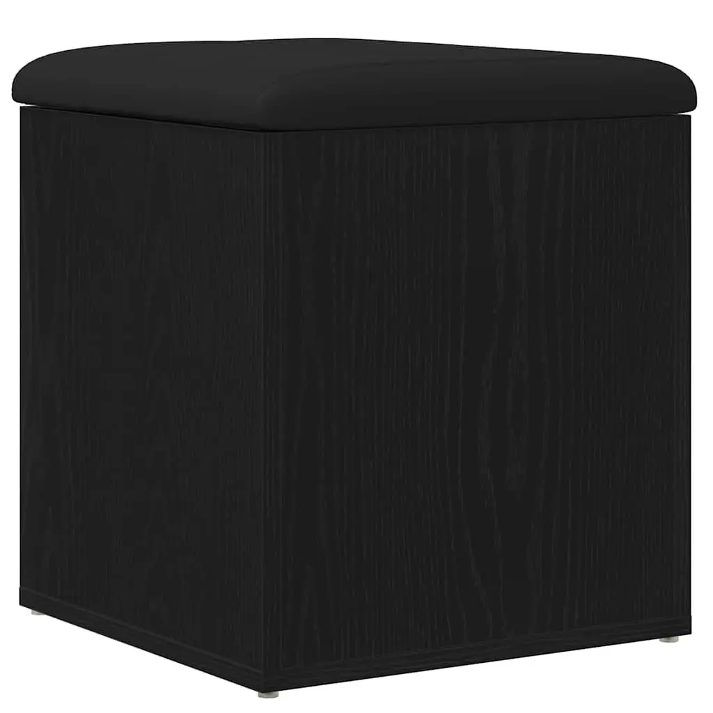 Storage Bench Engineered Wood 42 x 42 x 45 cm Black Oak Modern Living Room Furniture