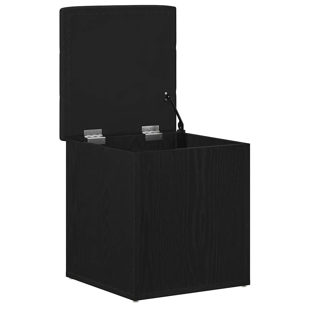 Storage Bench Engineered Wood 42 x 42 x 45 cm Black Oak Modern Living Room Furniture