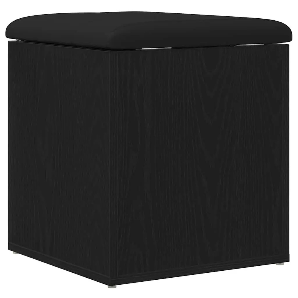 Storage Bench Engineered Wood 42 x 42 x 45 cm Black Oak Modern Living Room Furniture