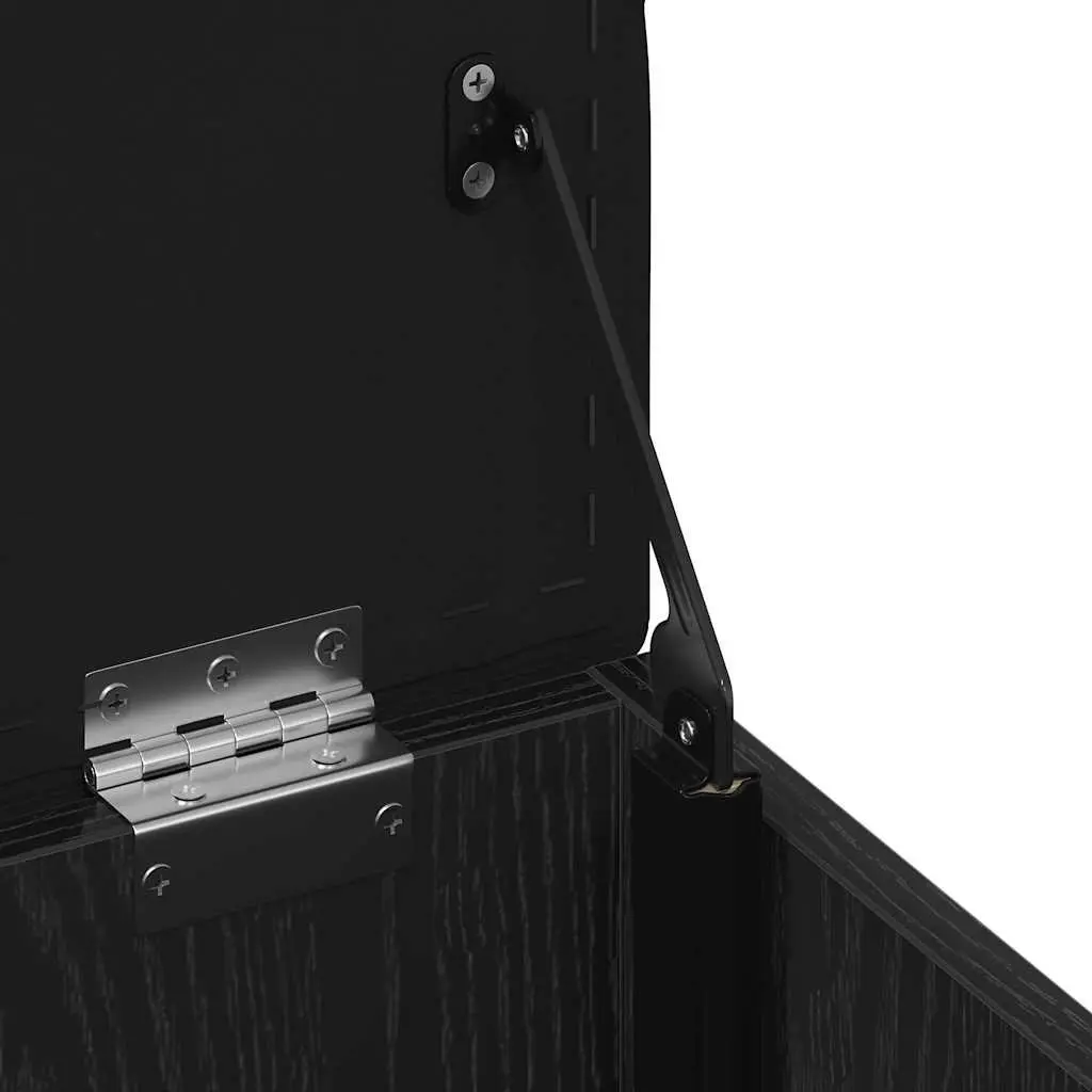 Storage Bench Engineered Wood 42 x 42 x 45 cm Black Oak Modern Living Room Furniture