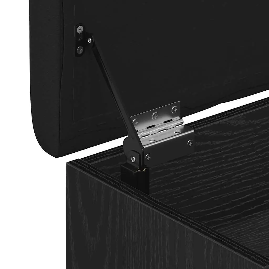 Storage Bench Black Oak 102x42x45cm Modern Engineered Wood Entryway Living Room
