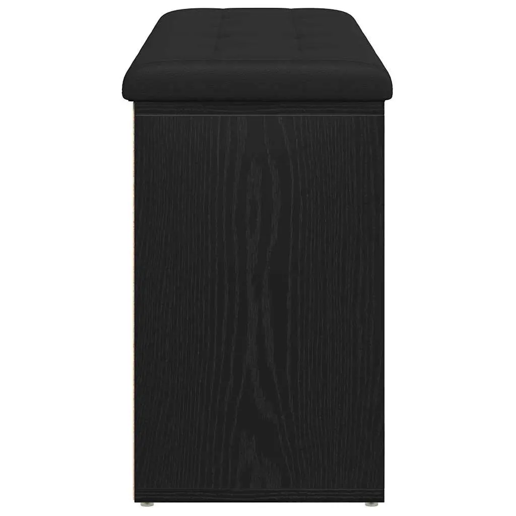 Storage Bench Black Oak 102 x 32 x 50 cm Engineered Wood Entryway Seat