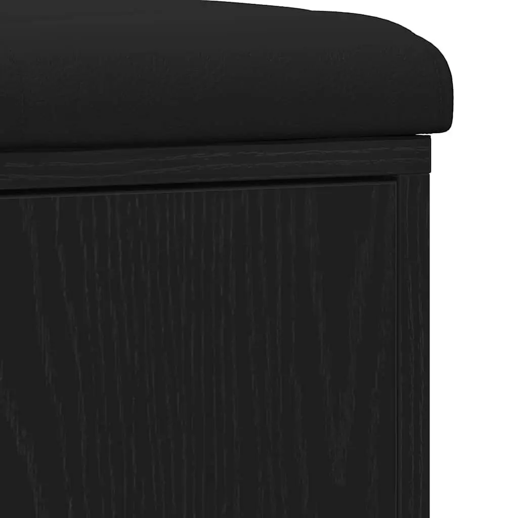 Storage Bench Black Oak 102 x 32 x 50 cm Engineered Wood Entryway Seat