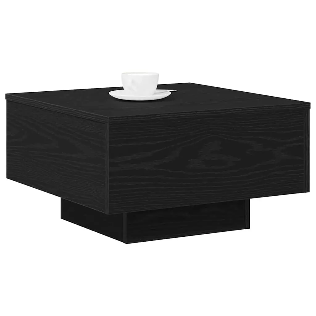 Coffee Table Engineered Wood Compact Black Oak Modern