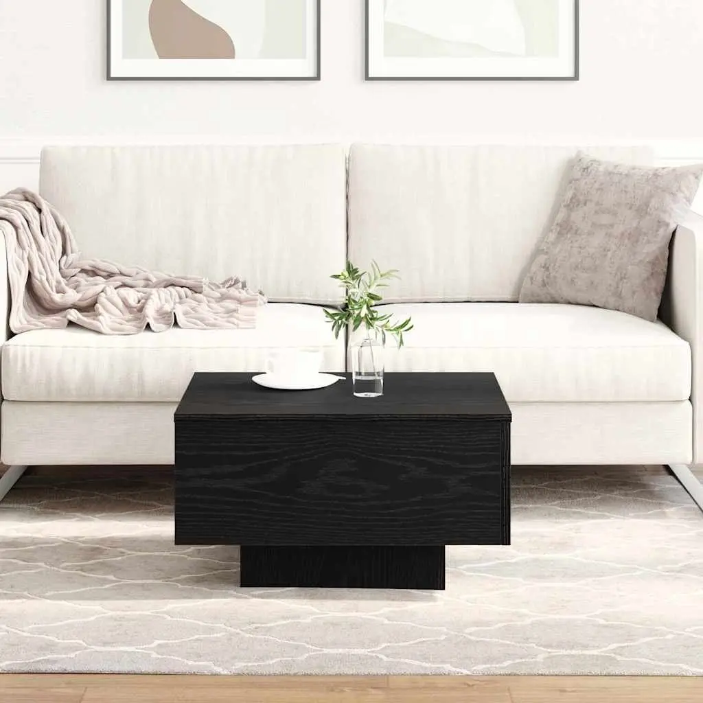 Coffee Table Engineered Wood Compact Black Oak Modern