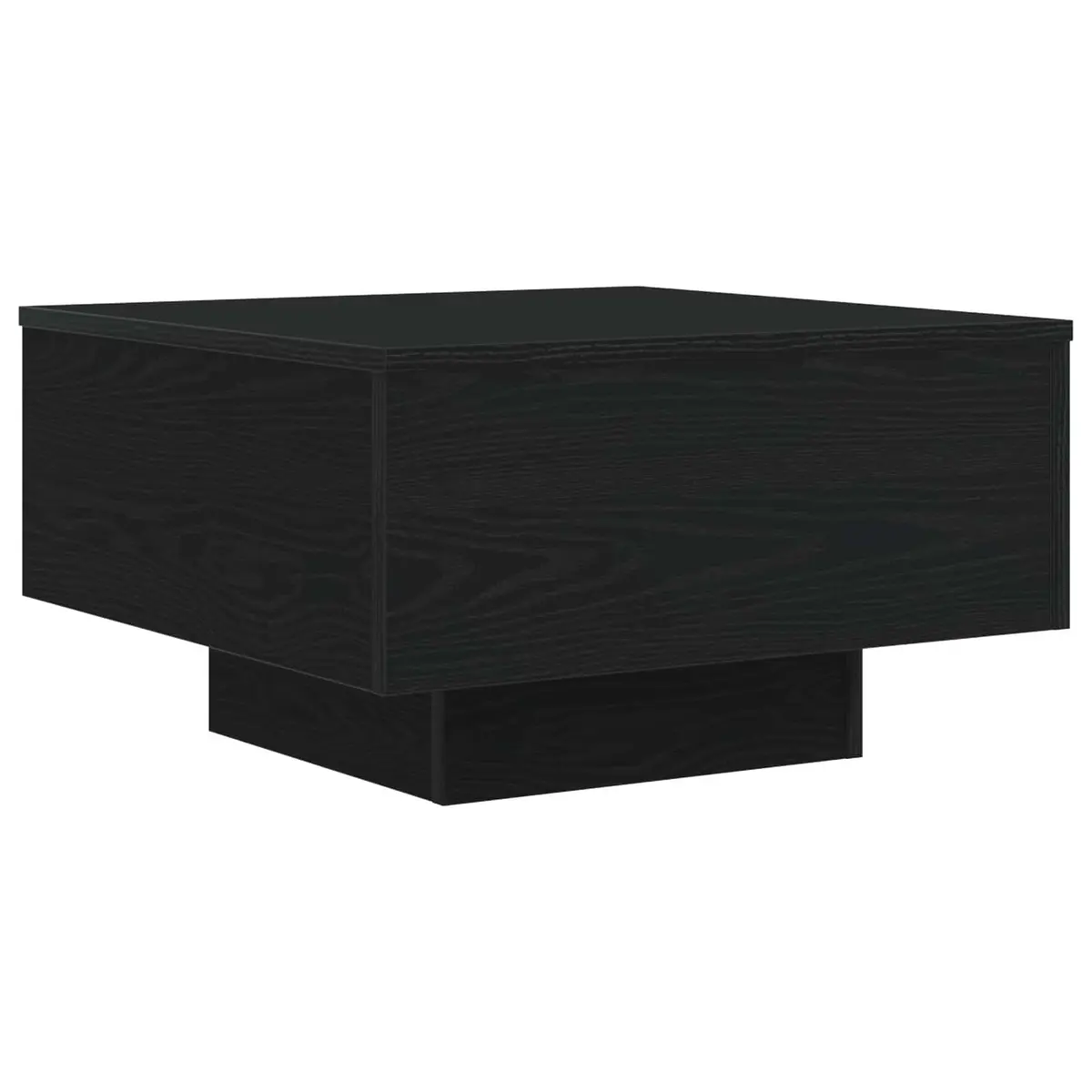 Coffee Table Black Oak Modern LED Lights 55x55x31cm Engineered Wood Accent