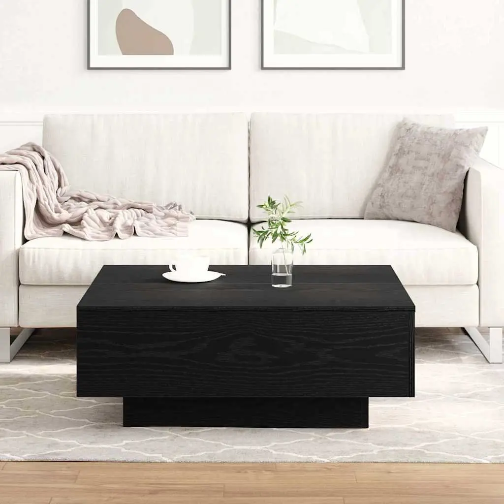 Coffee Table Engineered Wood 80x80x31cm Black Modern Living Room Accent Furniture