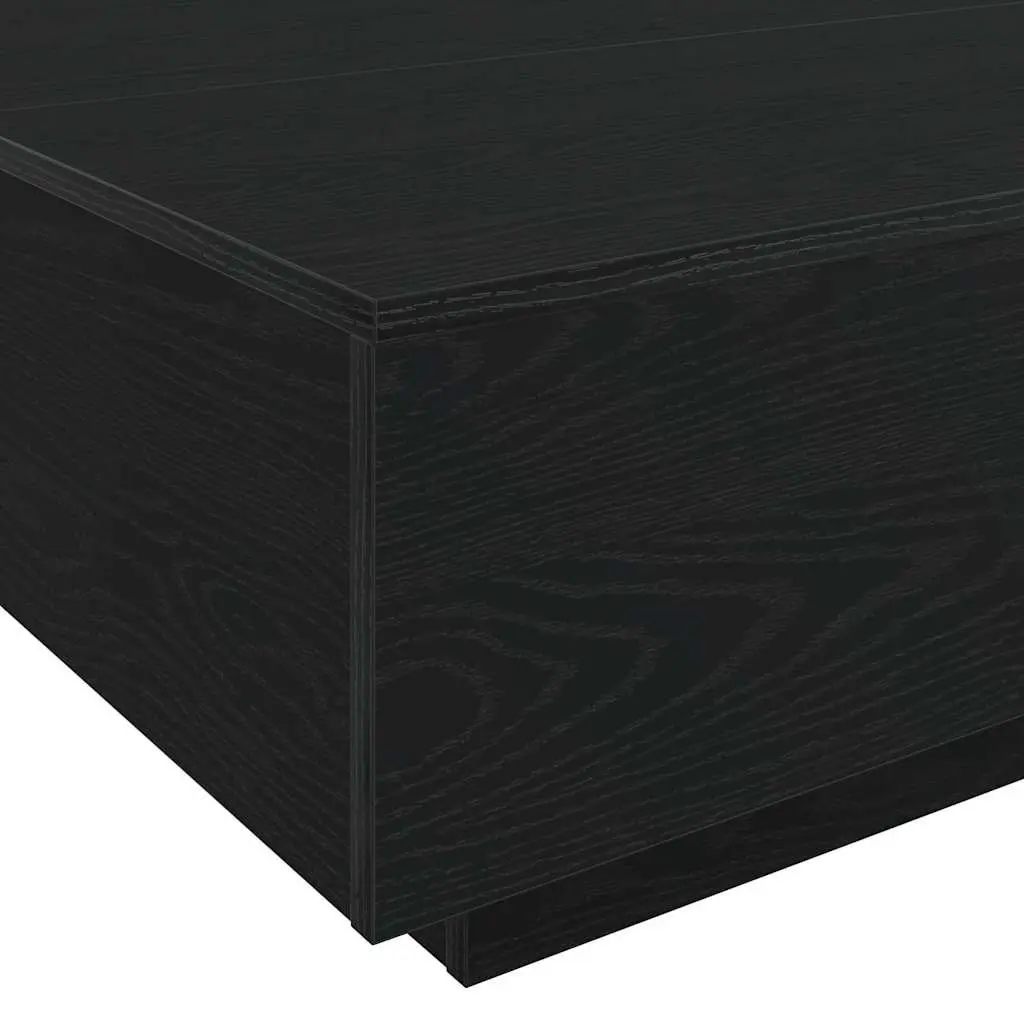 Coffee Table Engineered Wood 80x80x31cm Black Oak with LED Lights Modern Living Room Accent