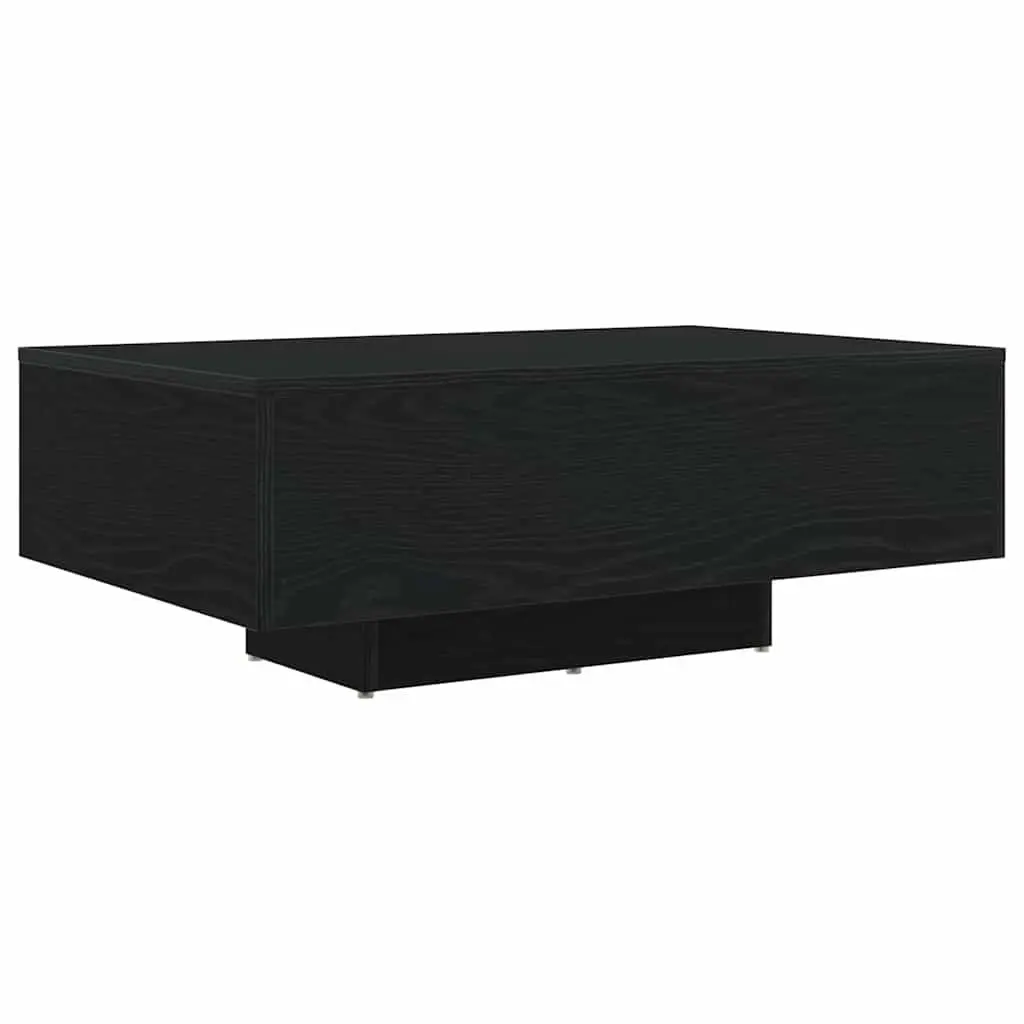 Coffee Table Black Oak 85x55x31cm LED Lights Modern Engineered Wood Accent