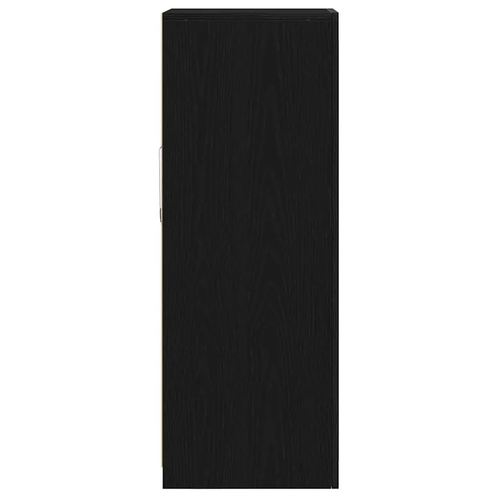 LED Sideboard Black Storage Cabinet Modern Dining Room Buffet Engineered Wood