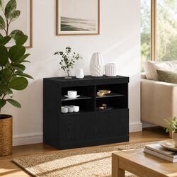Functional Black LED Storage Cabinet for Modern Homes