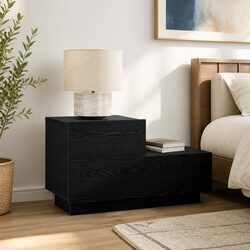 Functional Black Oak Bedside Cabinet for Every Bedroom