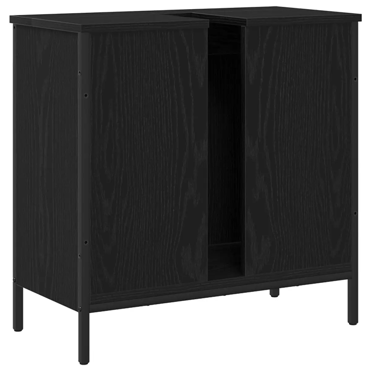 Bathroom Vanity Unit Engineered Wood Wall-Mounted Black Oak 60x30x60cm