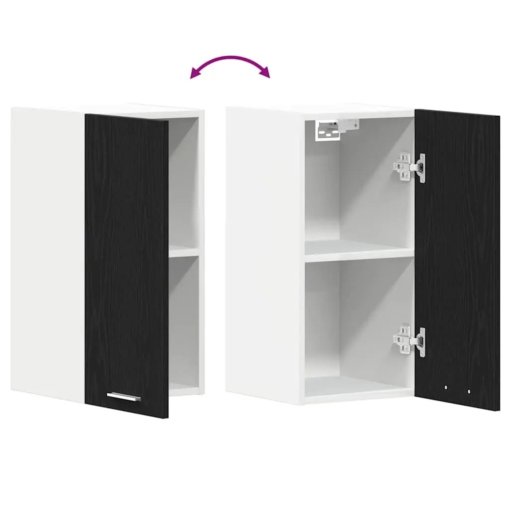 Hanging Cabinet Wall-Mounted Engineered Wood 30W x 31D x 60H cm Black