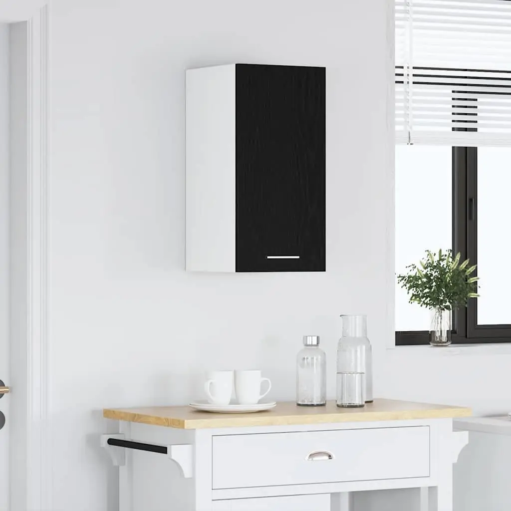 Hanging Cabinet Wall-Mounted Engineered Wood 30W x 31D x 60H cm Black