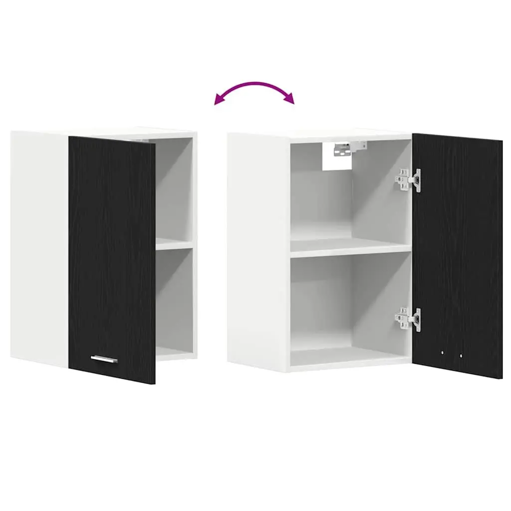 Hanging Kitchen Cabinet Wall-Mounted Storage Black Oak 40x31x60 cm Engineered