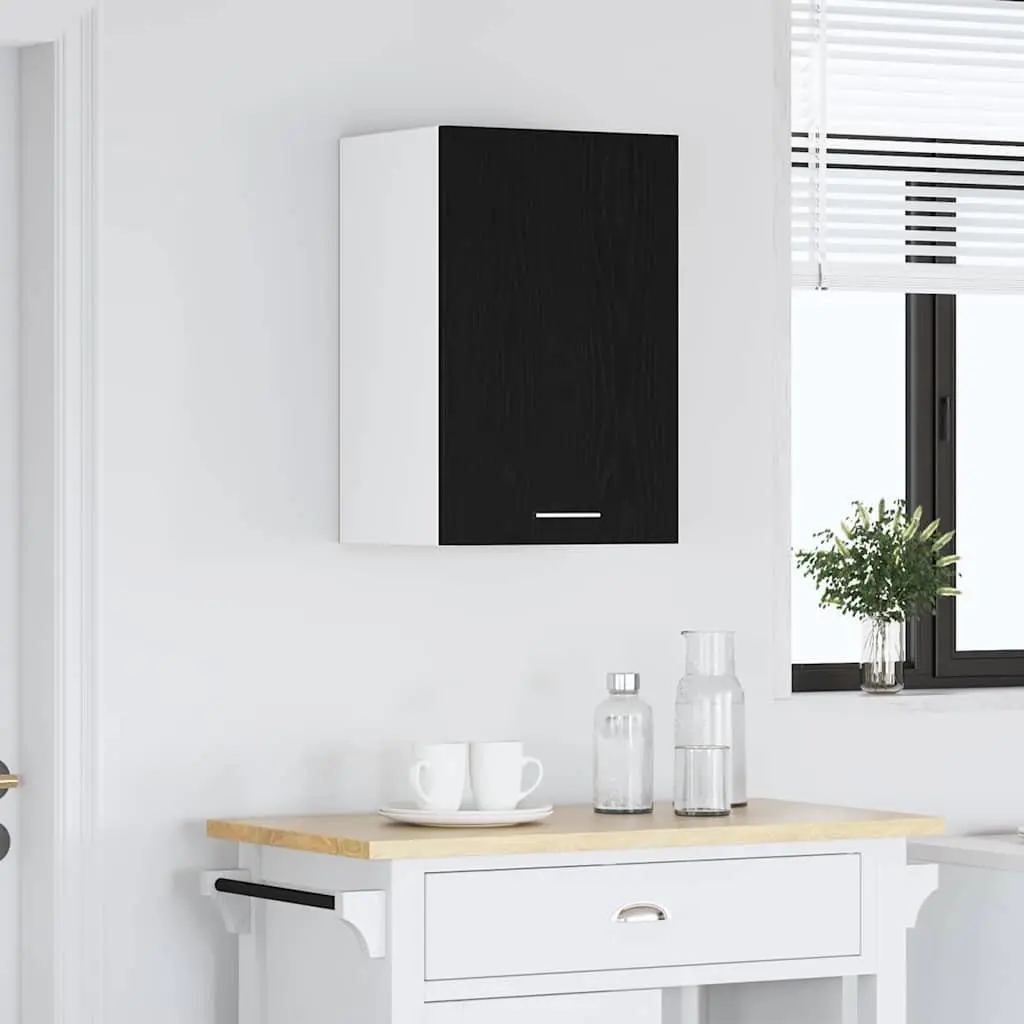 Hanging Kitchen Cabinet Wall-Mounted Storage Black Oak 40x31x60 cm Engineered