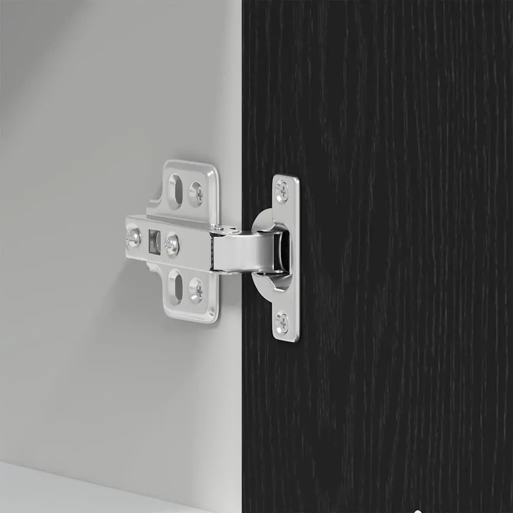 Hanging Kitchen Cabinet Wall-Mounted Storage Black Oak 40x31x60 cm Engineered