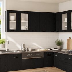Versatile Hanging Cabinet for Kitchen Storage 60x31x60cm Black Oak