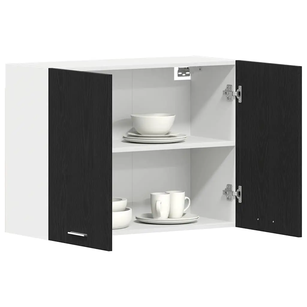 Hanging Kitchen Cabinet Modern Storage Black Oak 80x31x60cm Engineered Wood