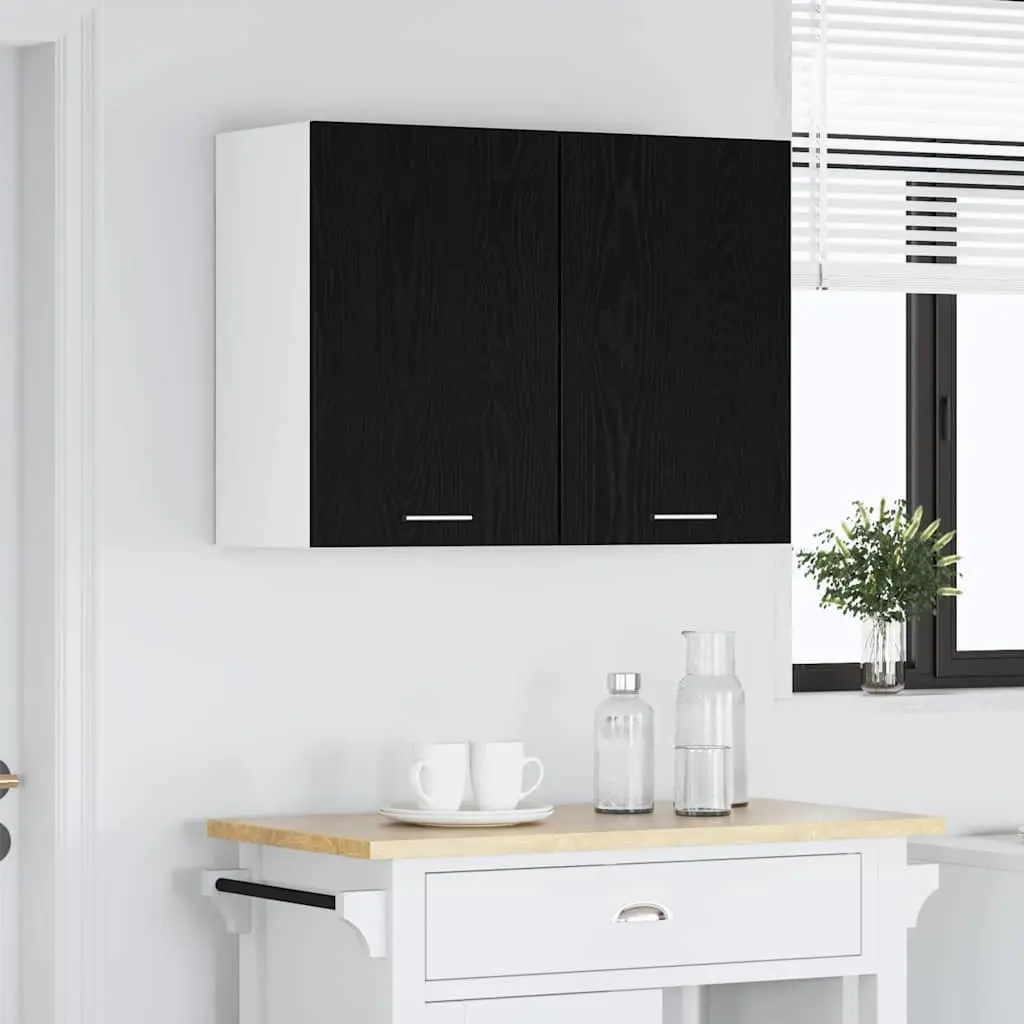 Hanging Kitchen Cabinet Modern Storage Black Oak 80x31x60cm Engineered Wood