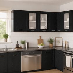 Practical Black Oak Cabinet for Your Kitchen Needs