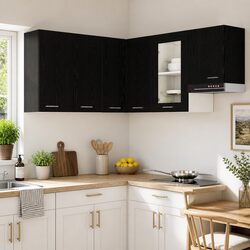 Practical Black Hanging Cabinet for Everyday Kitchen Needs