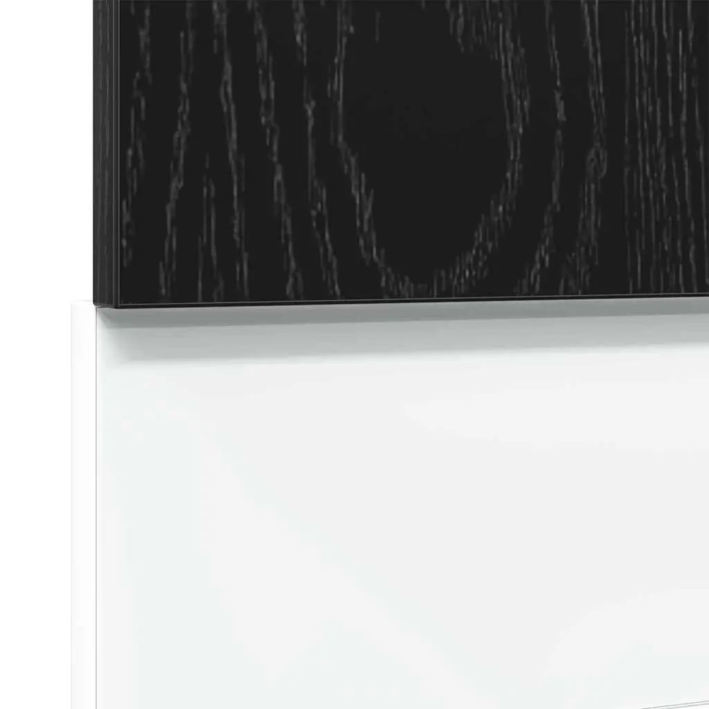 Dishwasher Panel Black Oak 45x1.5x67cm Engineered Wood Kitchen Cabinet Front