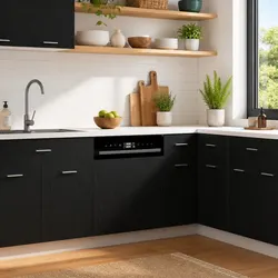 Dishwasher Panel Black Oak 60cm Kitchen Cabinet Front Cover Engineered Wood