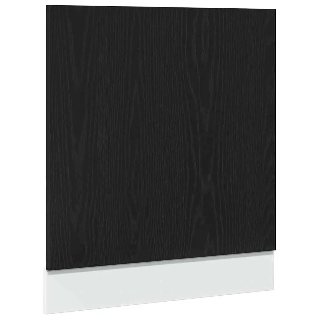 Dishwasher Panel Black Oak 60cm Kitchen Cabinet Front Cover Engineered Wood