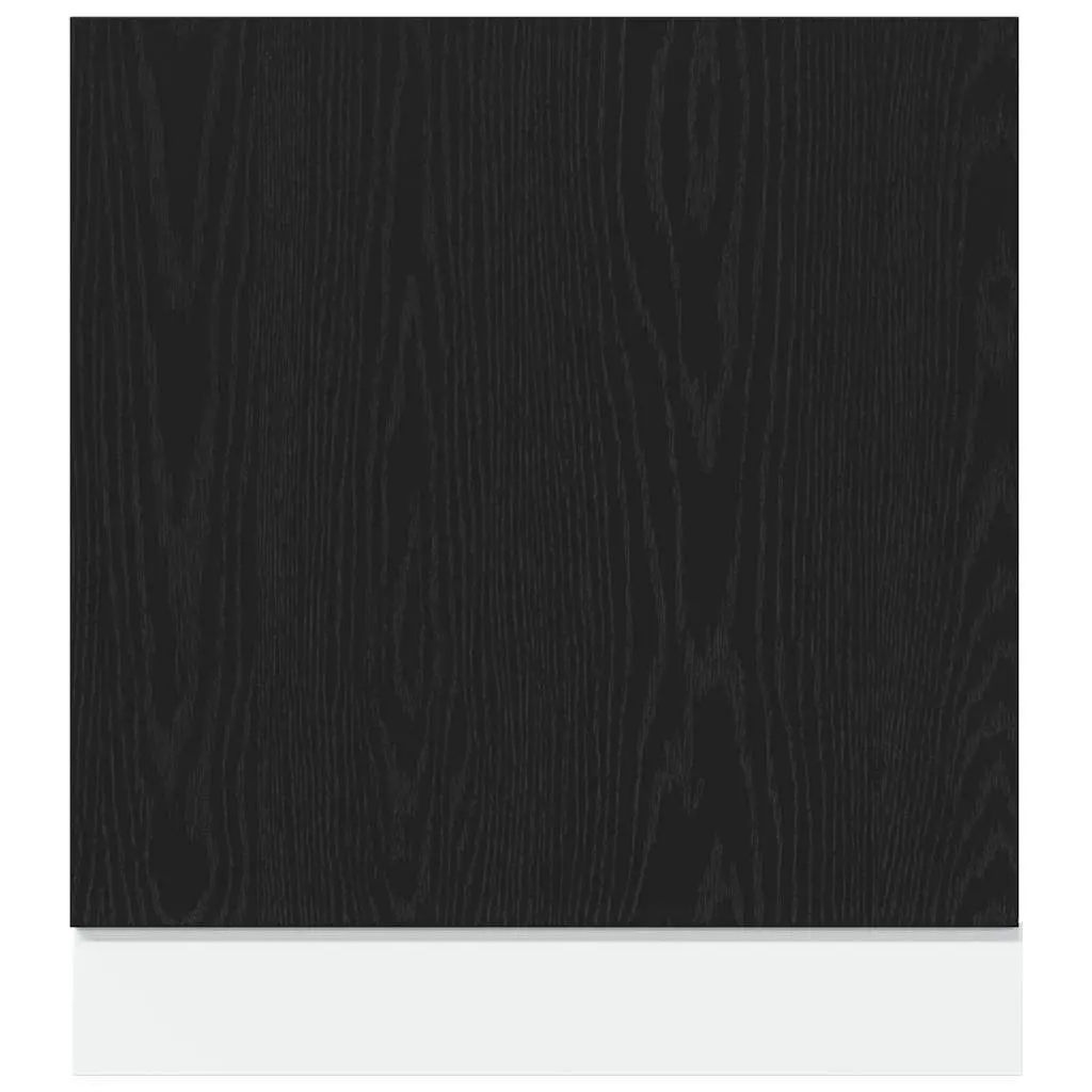 Dishwasher Panel Black Oak 60cm Kitchen Cabinet Front Cover Engineered Wood