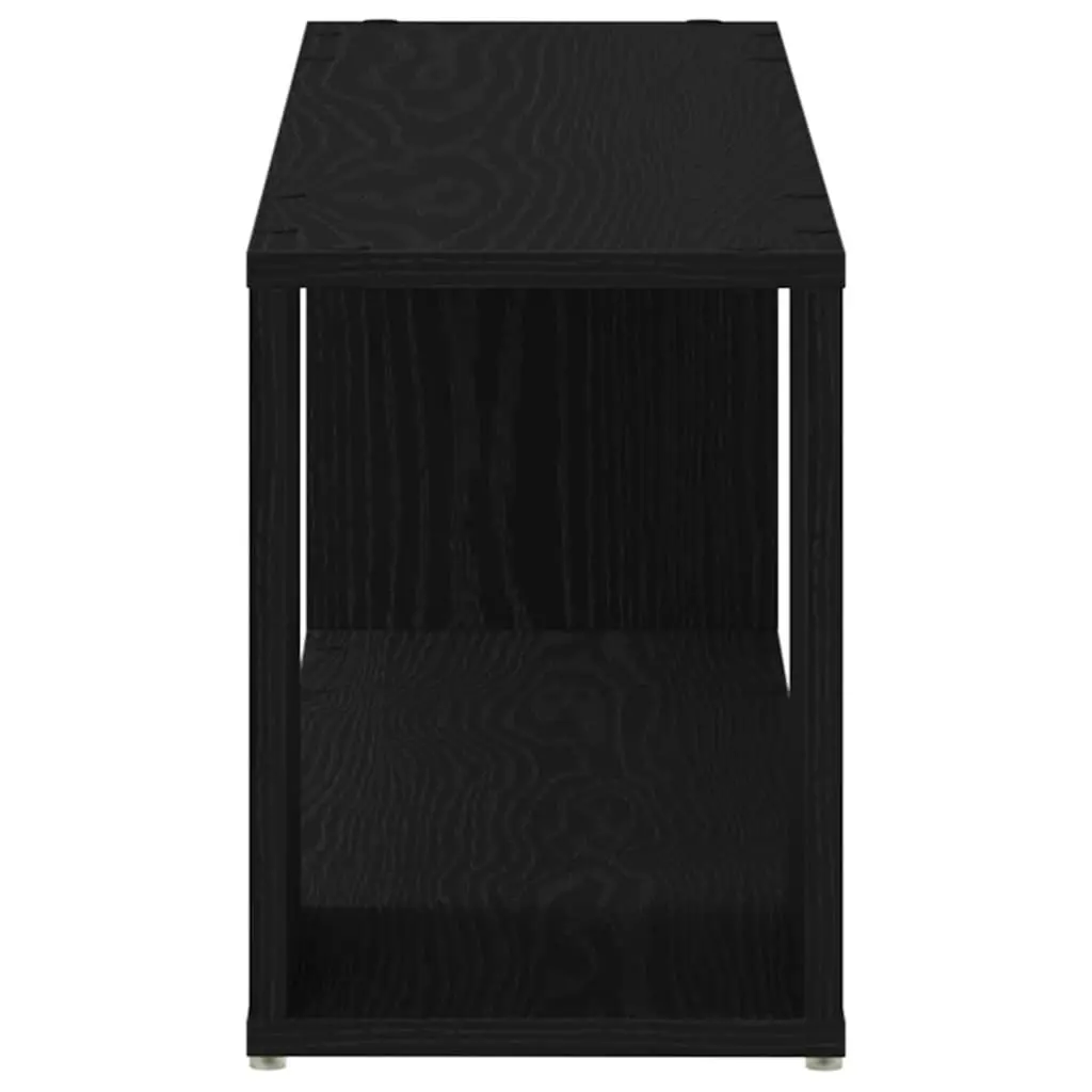 Wall-Mounted TV Cabinet Set Black Storage Shelves Living Room Entertainment Unit