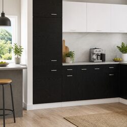 Practical Black Oak Hanging Cabinet for Everyday Use