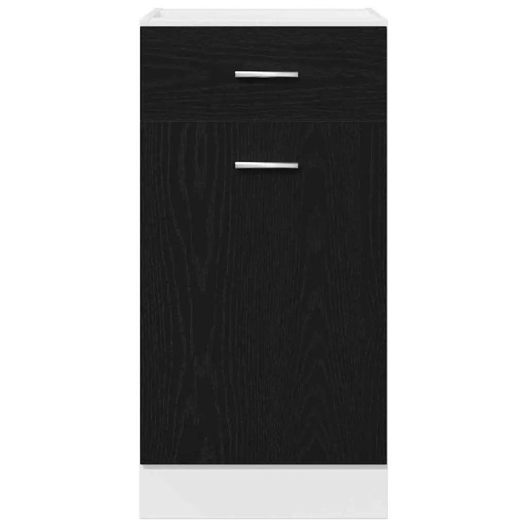 Hanging Kitchen Cabinet Black Oak 40x46x81.5cm Modern Storage Engineered Wood