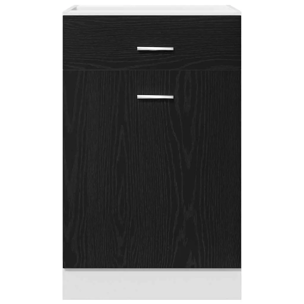 Hanging Kitchen Cabinet Black Oak Modern Storage Cupboard Engineered Wood