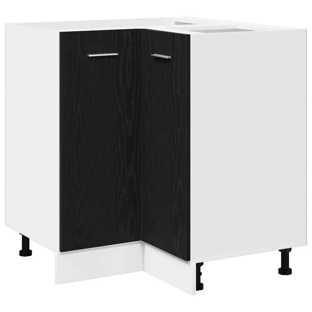 Hanging Kitchen Cabinet Black Oak Modern Storage 75.5 x 75.5 x 80.5cm