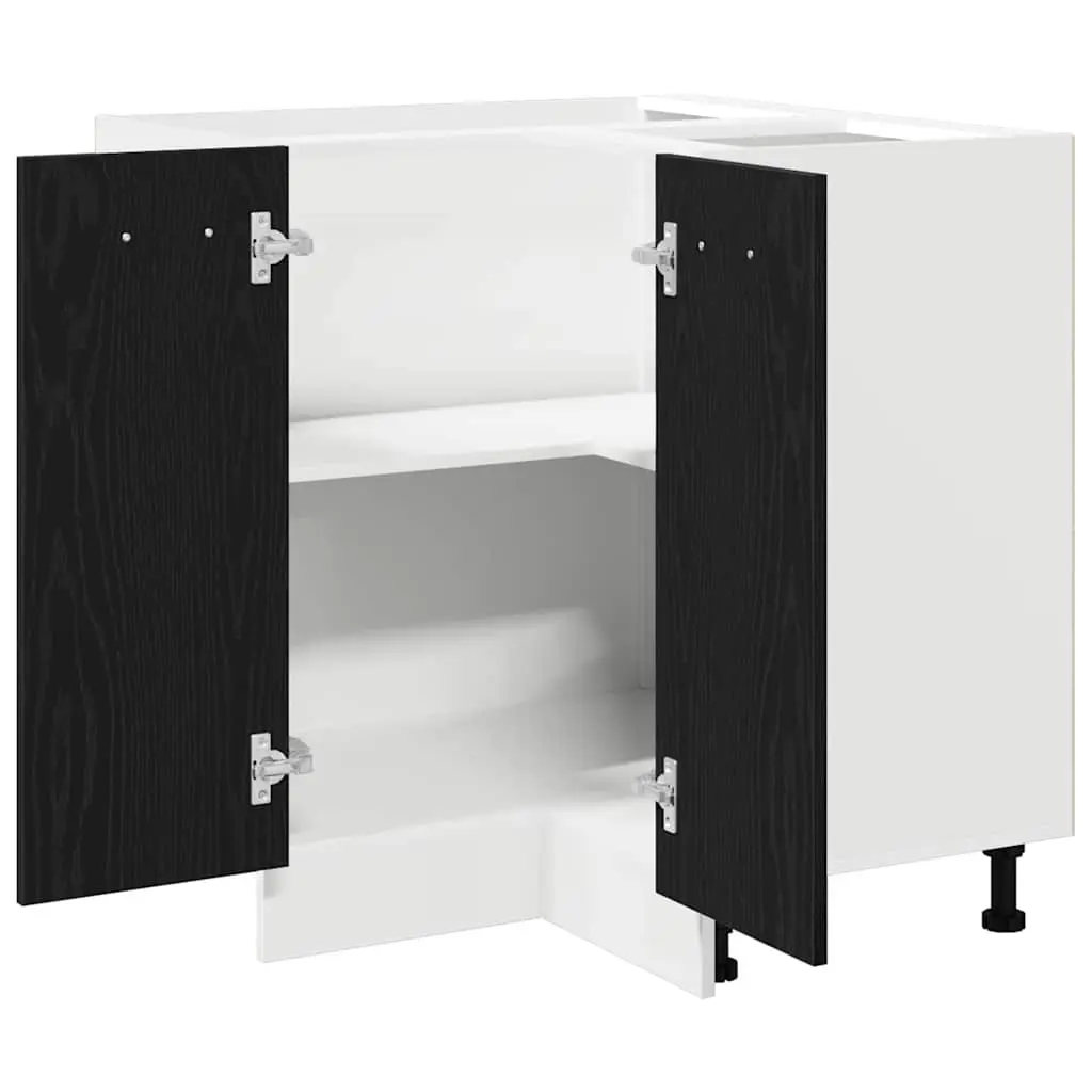 Hanging Kitchen Cabinet Black Oak Modern Storage 75.5 x 75.5 x 80.5cm