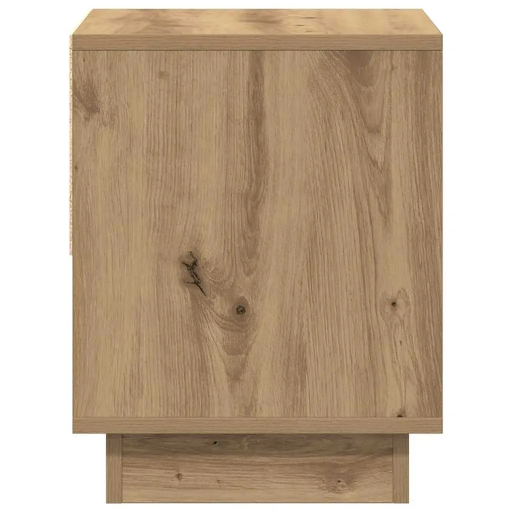 2 Piece Bedside Table Rustic Nightstand Engineered Wood Brown Storage Compact Size