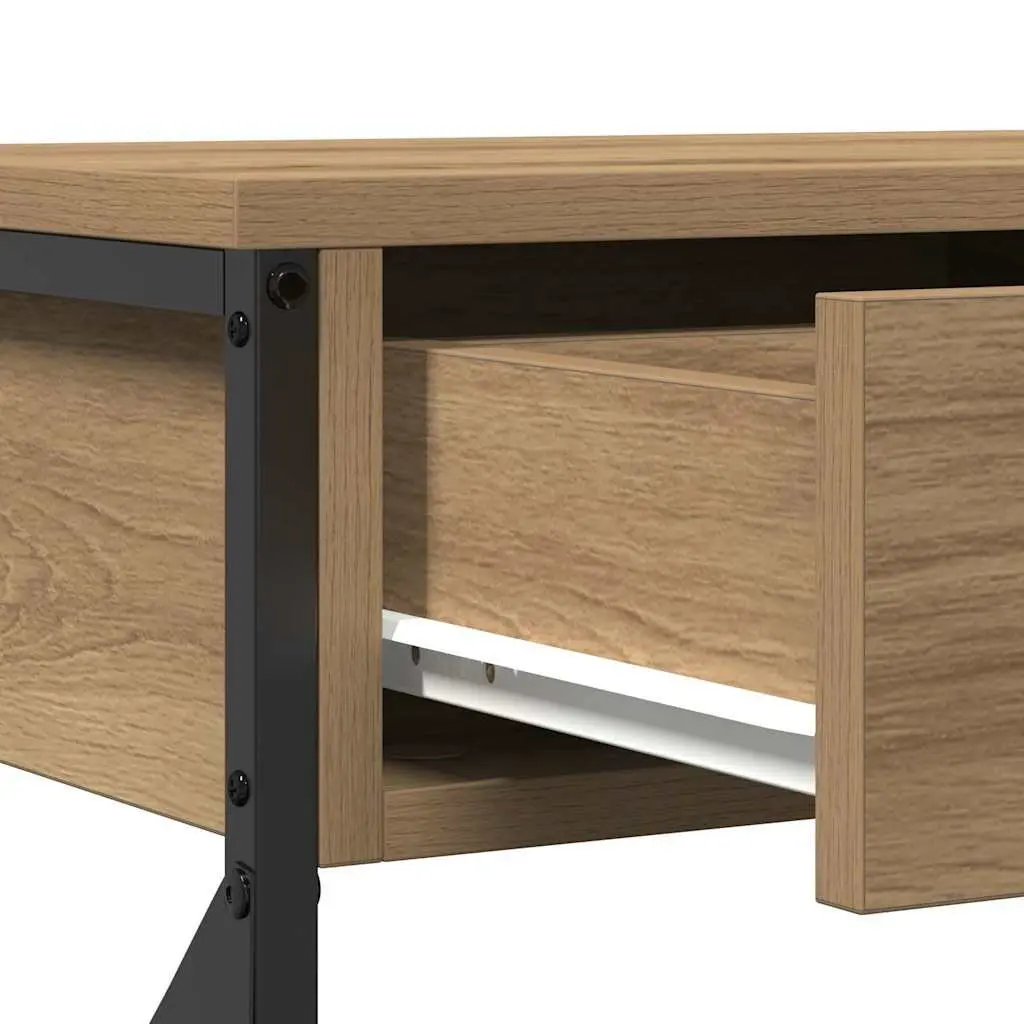 End Table Rustic Wood Metal Storage Accent Side Table Brown 75x28x75cm Living Room Bedroom
